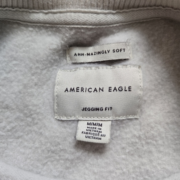 American Eagle Gray Zebra Print Legging Fit Crewneck Sweatshirt Oversized Medium - Picture 3 of 6